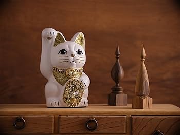 Amazon.co.jp: ご縁猫 ミリオネアキャット(M-SIZE 白 White）右手あげ