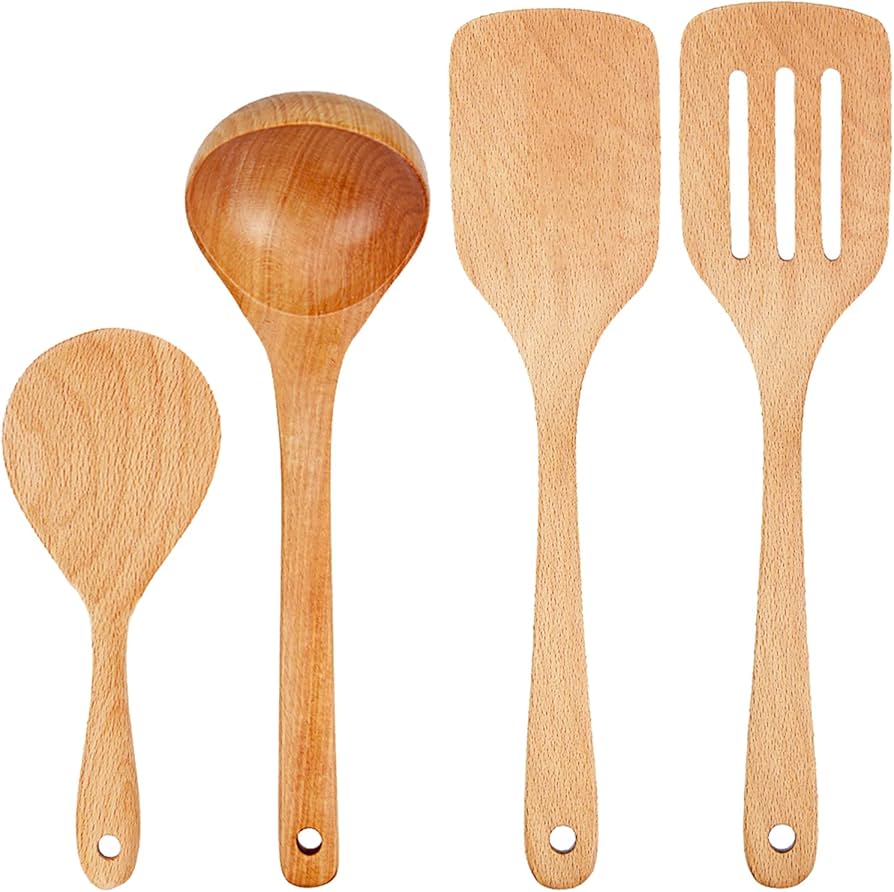 Amazon | YFWOOD キッチンツール4本セット 木製 クッキングツール 調理