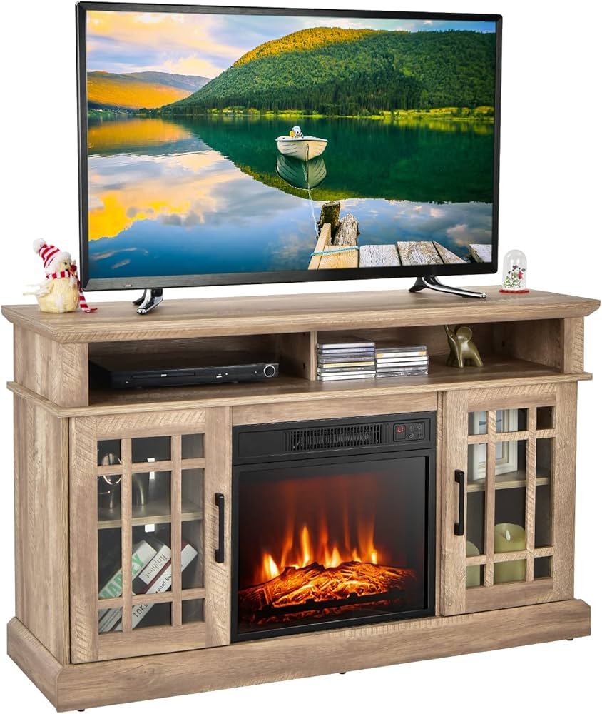 Amazon.com: GOFLAME Fireplace TV stand for TV up to 55 Inches