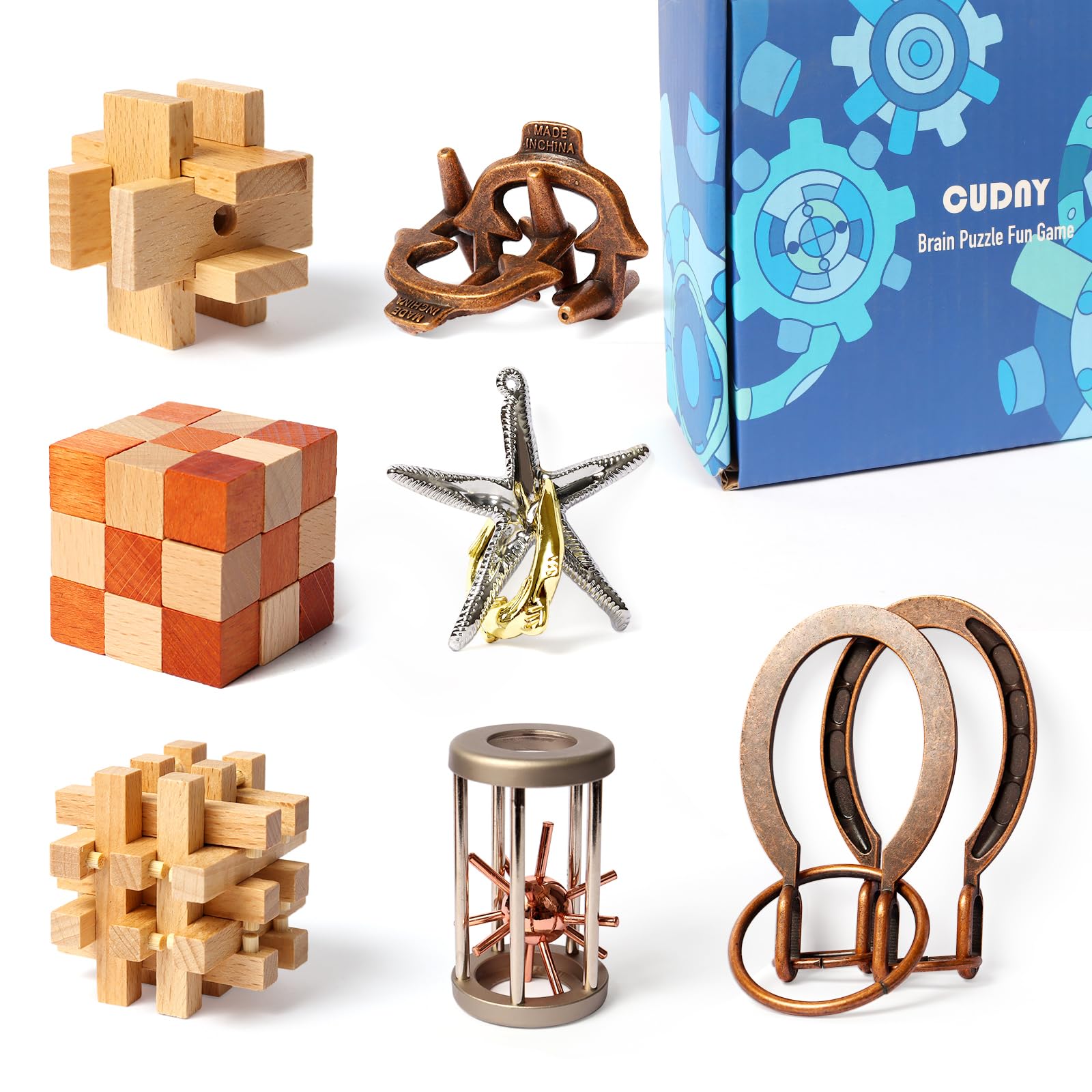 Amazon.com: CUDNY 7 Pieces Cool Mind Puzzles Unlock Interlock