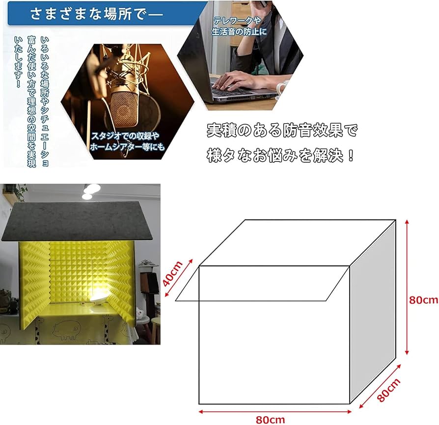 Amazon | 簡易防音室・防音ボックス・防音ブース・防音壁・防音シート