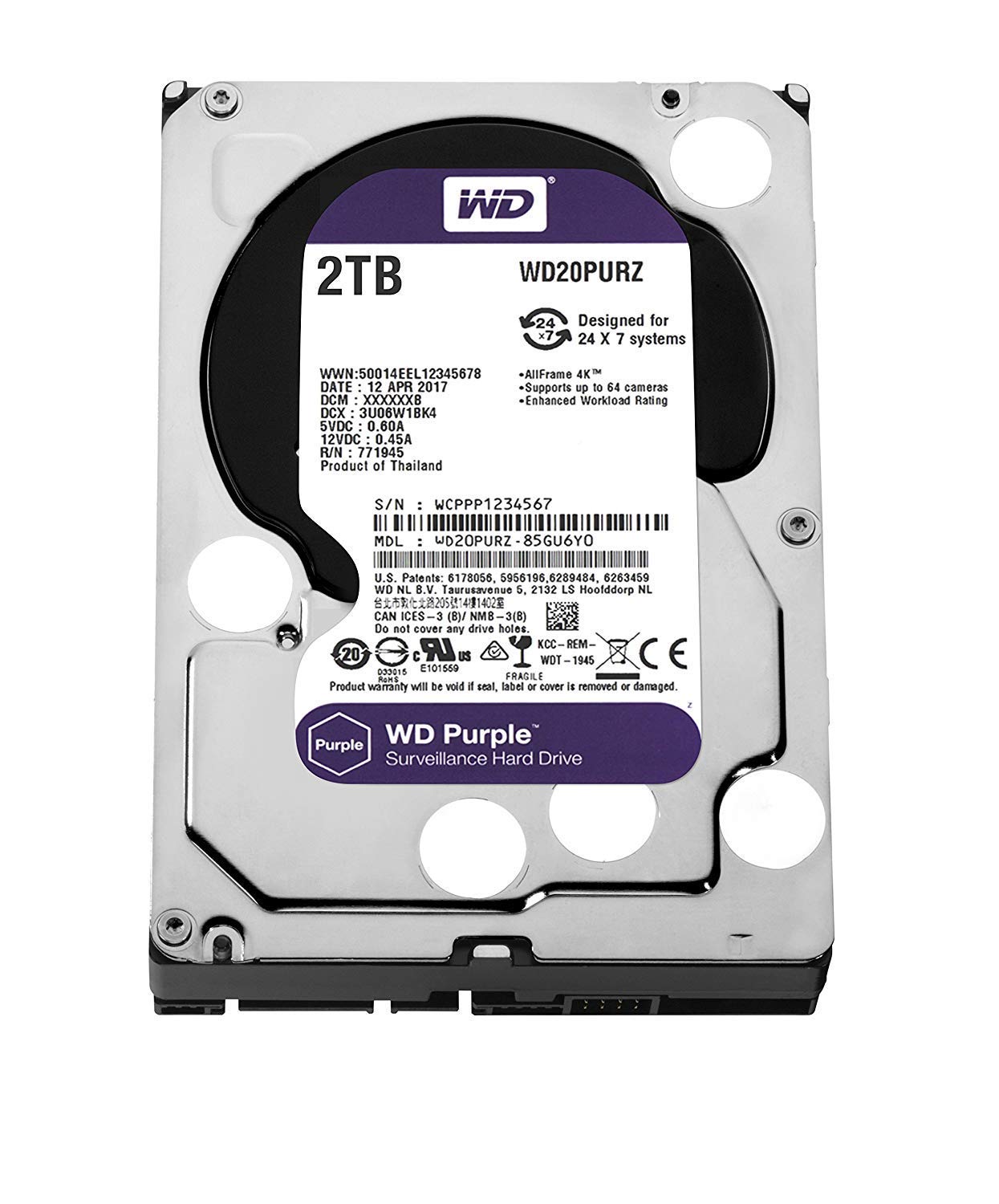 Amazon | WD HDD 内蔵ハードディスク 3.5インチ 2TB WD Purple 監視