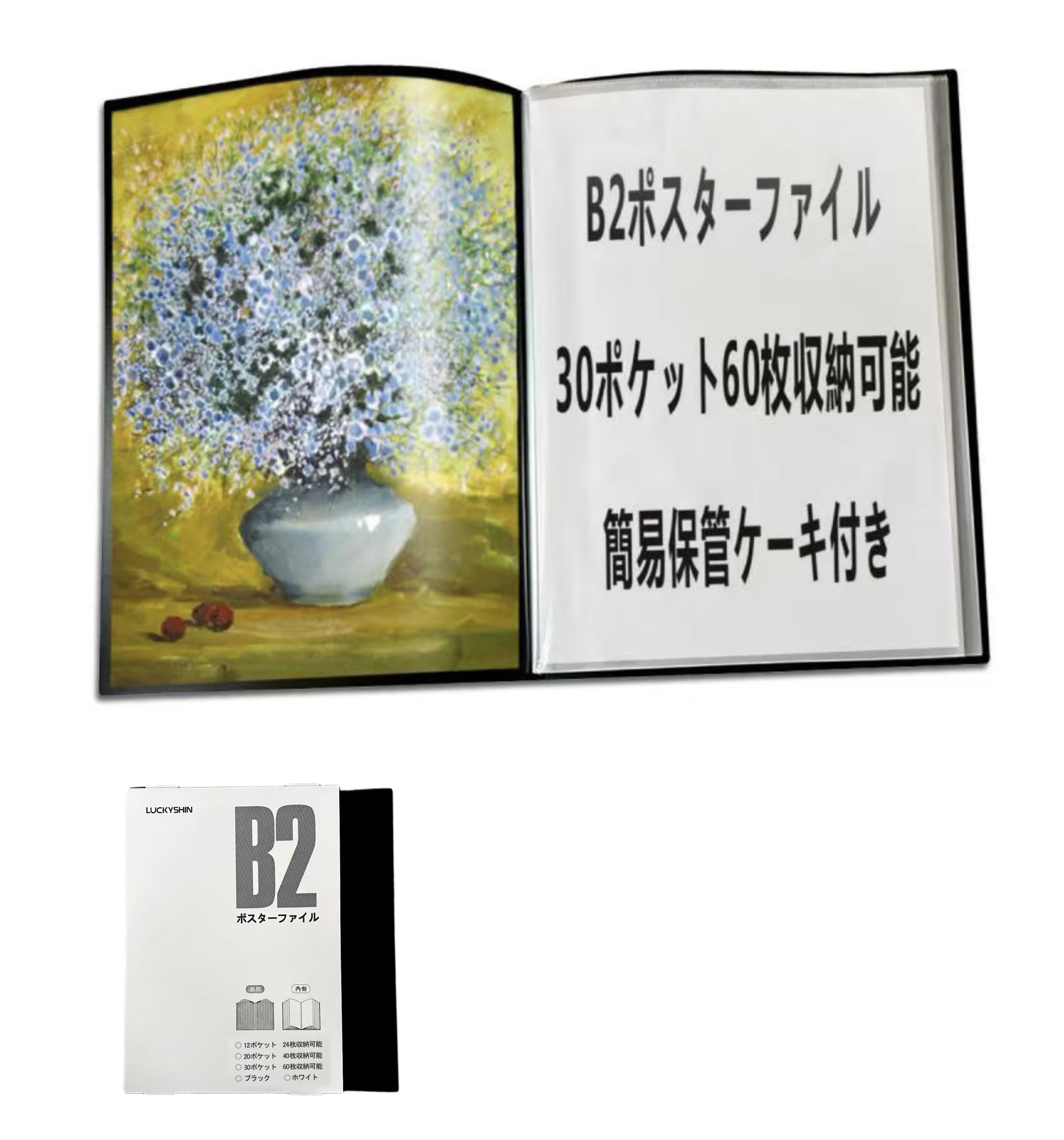 Amazon.co.jp: LUCKYSHIN B2 ポスターファイル 60枚収納 30ポケット