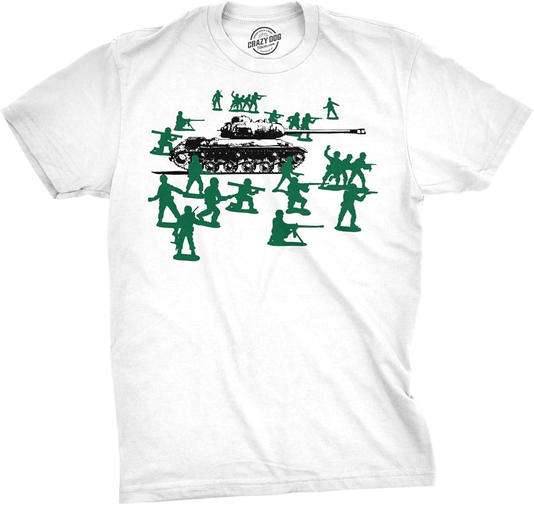 Amazon.com: Little Green Army Men T Shirt Vintage Funny Logo