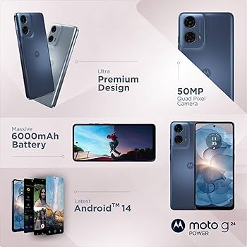 Motorola G24 Power (Glacier Blue, 8GB RAM, 128GB Storage) : Amazon