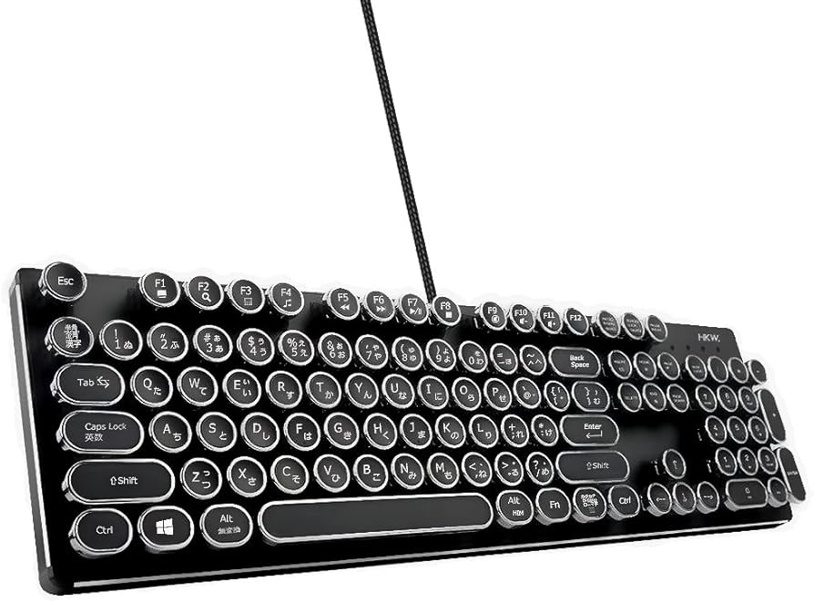 Amazon.co.jp: HKW タイプライター風メカニカルキーボード 青軸 104