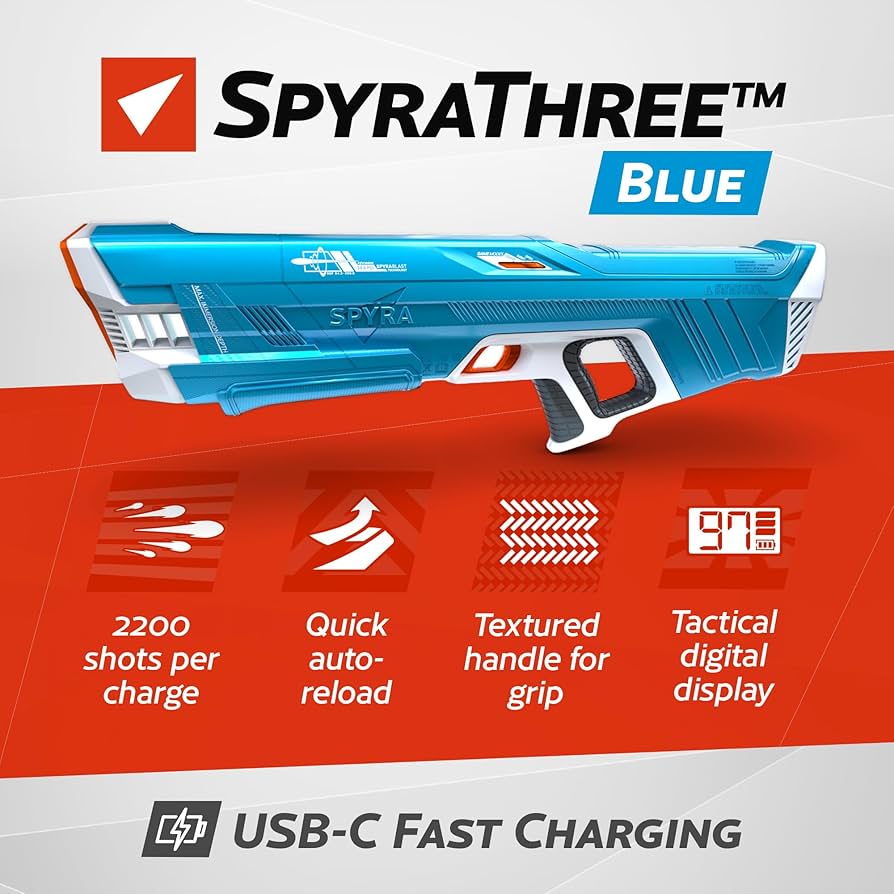 Amazon | スパイラ(Spyra) ハイテク電動ウォーターガン 水鉄砲