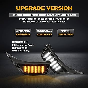 Gempro LED Sequential Side Marker Light Front Fender Vent Light