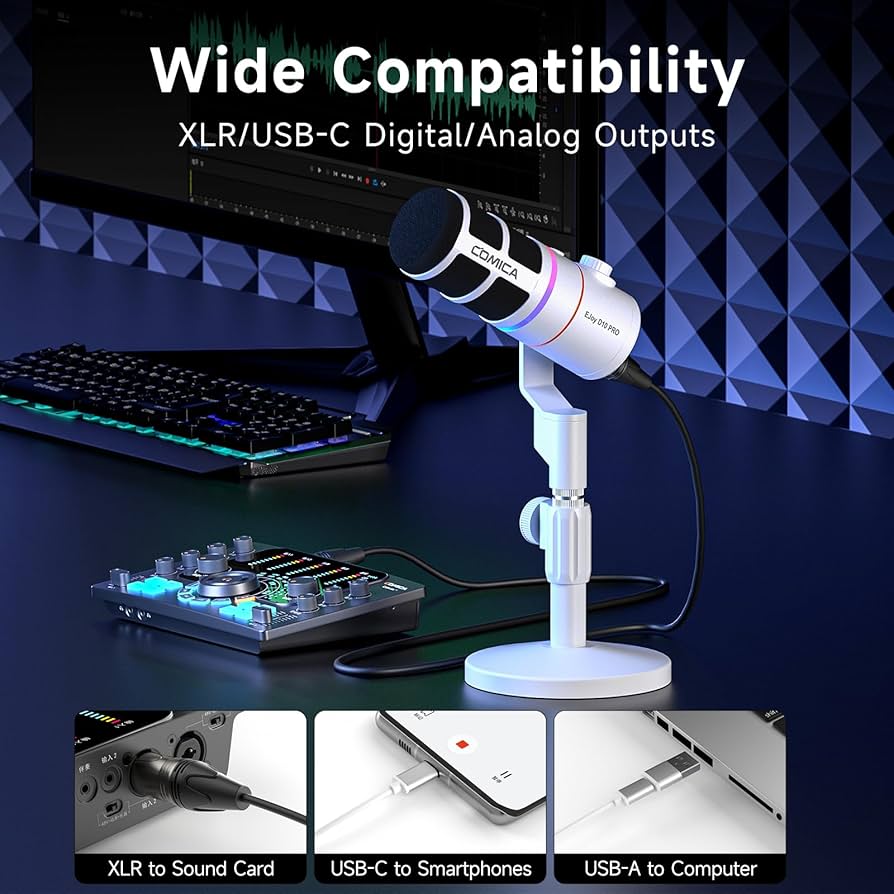 Amazon.co.jp: COMICA ワイヤレスダイナミックマイク USB/XLRデジタル