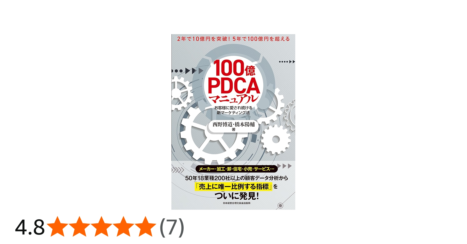 100億PDCAマニュアル』2年で10億円を突破! 5年で100億円を超える