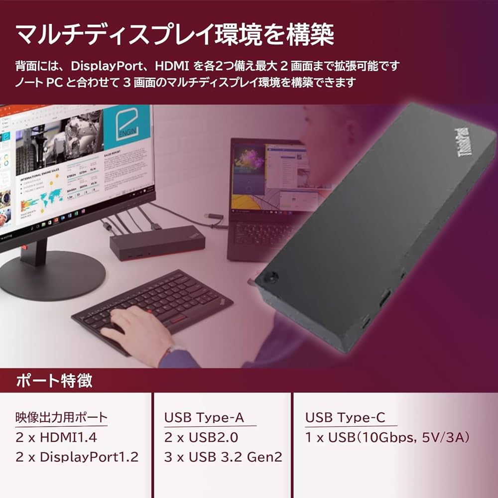 Amazon.co.jp: 【純正品】 Lenovo ThinkPad ハイブリッド USB Type-C