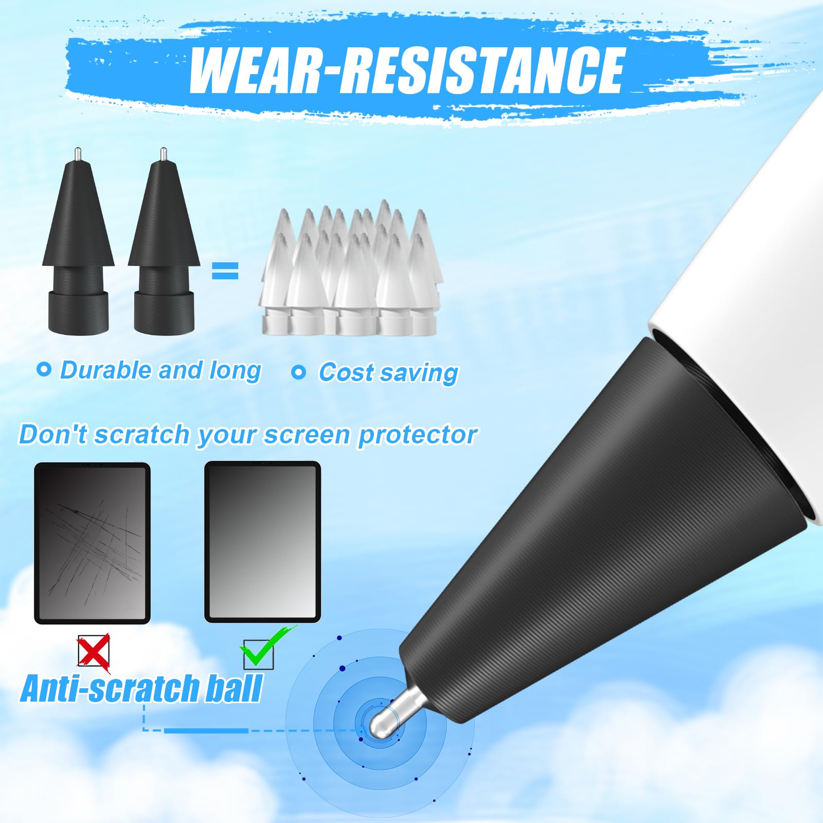 Amazon.com: Upgraded Pencil Tips fits for Apple 2nd 1st Gen iPad