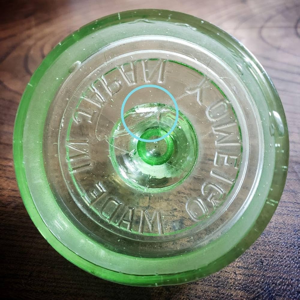 Amazon｜ガラス瓶 ウランガラス 砂糖壺 あめや瓶 レトロ 布目文様 四方