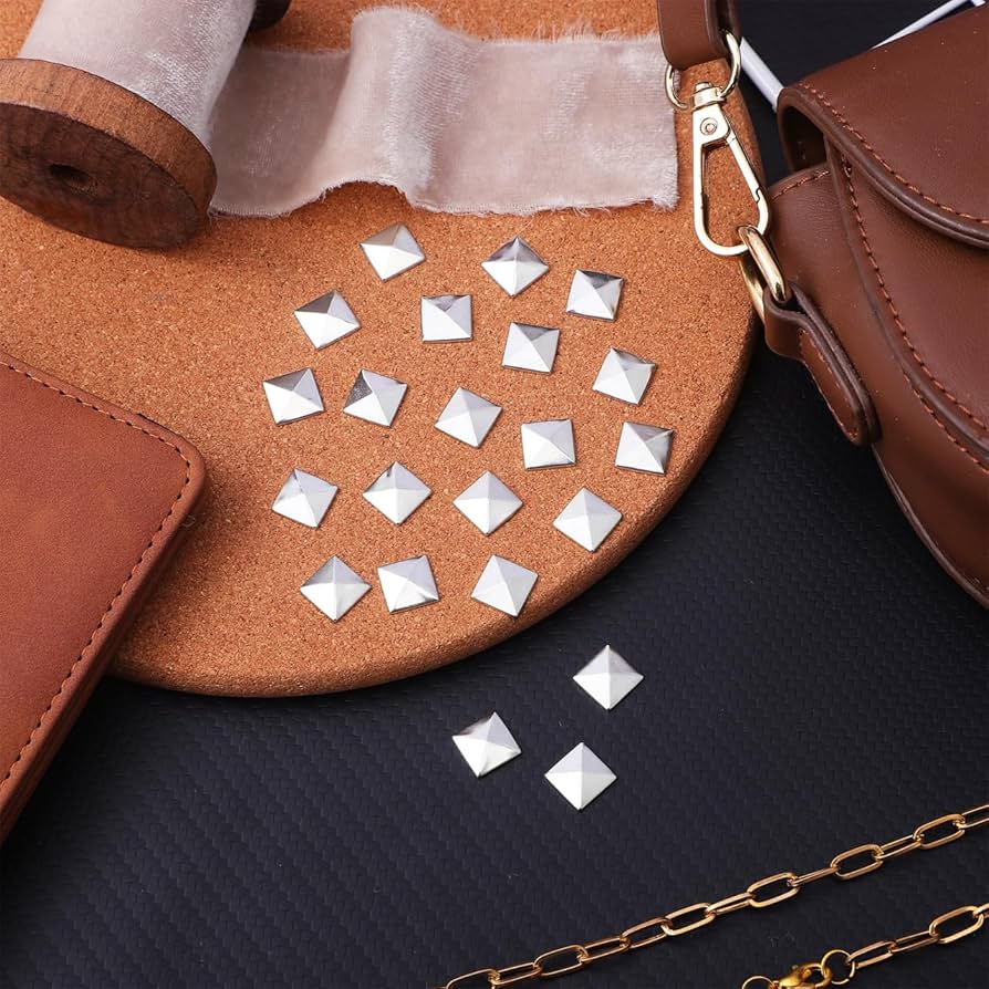 Amazon.com: COHEALI 100pcs Silver Pyramid Flatback Studs for