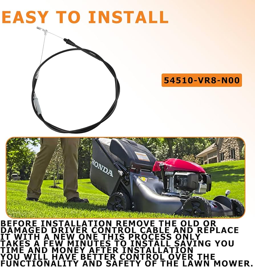 Amazon.com : BKIFU 54510-VR8-N00 Lawn Mower Clutch Cable for Honda