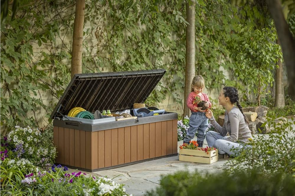 Amazon.co.jp: KETER ケター ダーウィン ボックス 380L ウッドブラウン