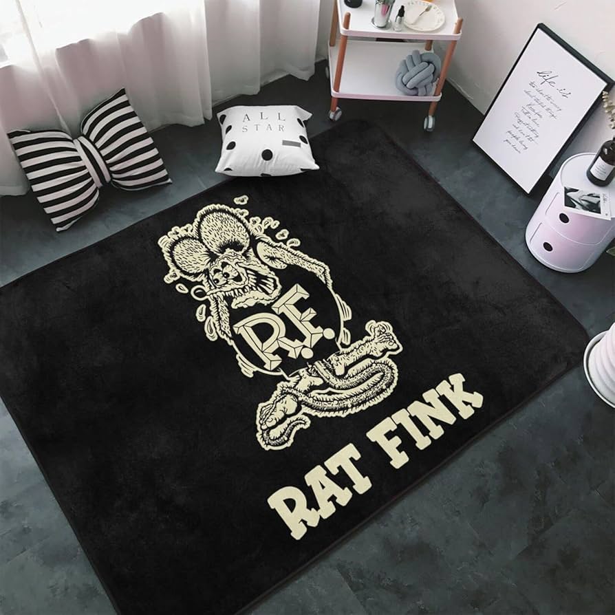 Amazon | 3ラットフィンク アニメ カーペット 長方形 ラグマット ラグ