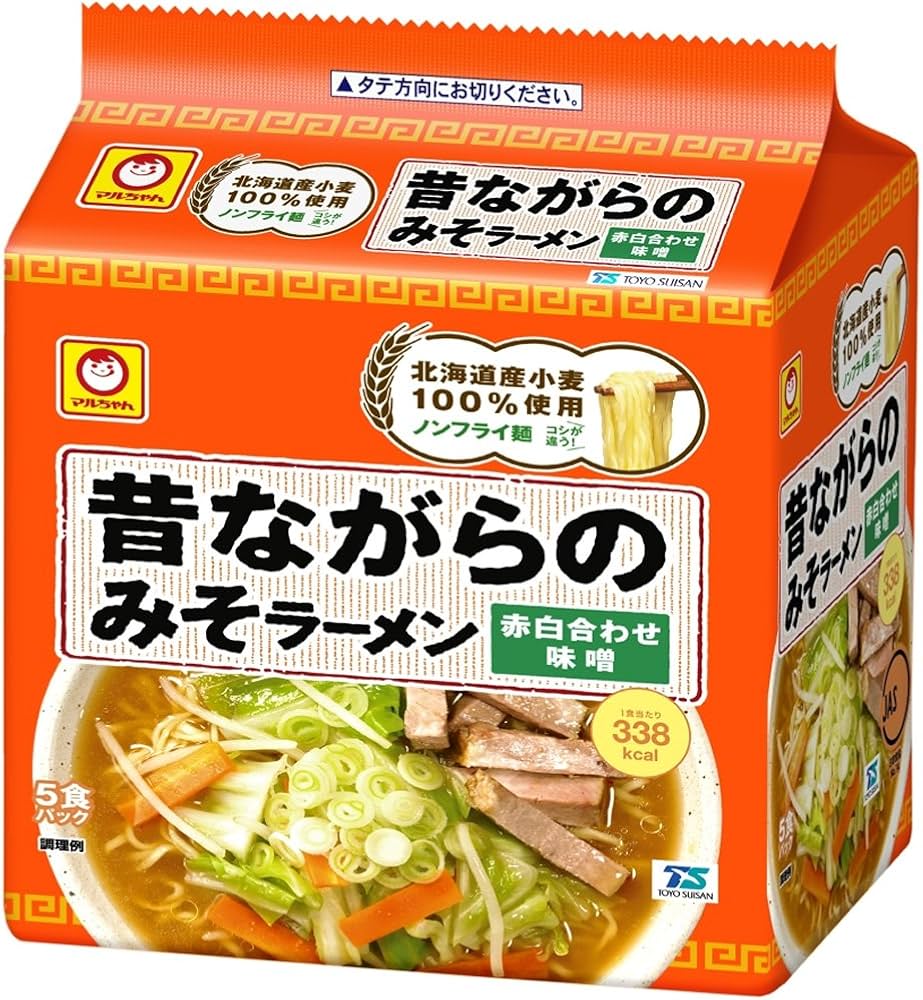 Amazon.co.jp: マルちゃん 昔ながらのみそラーメン 5食パック×6個
