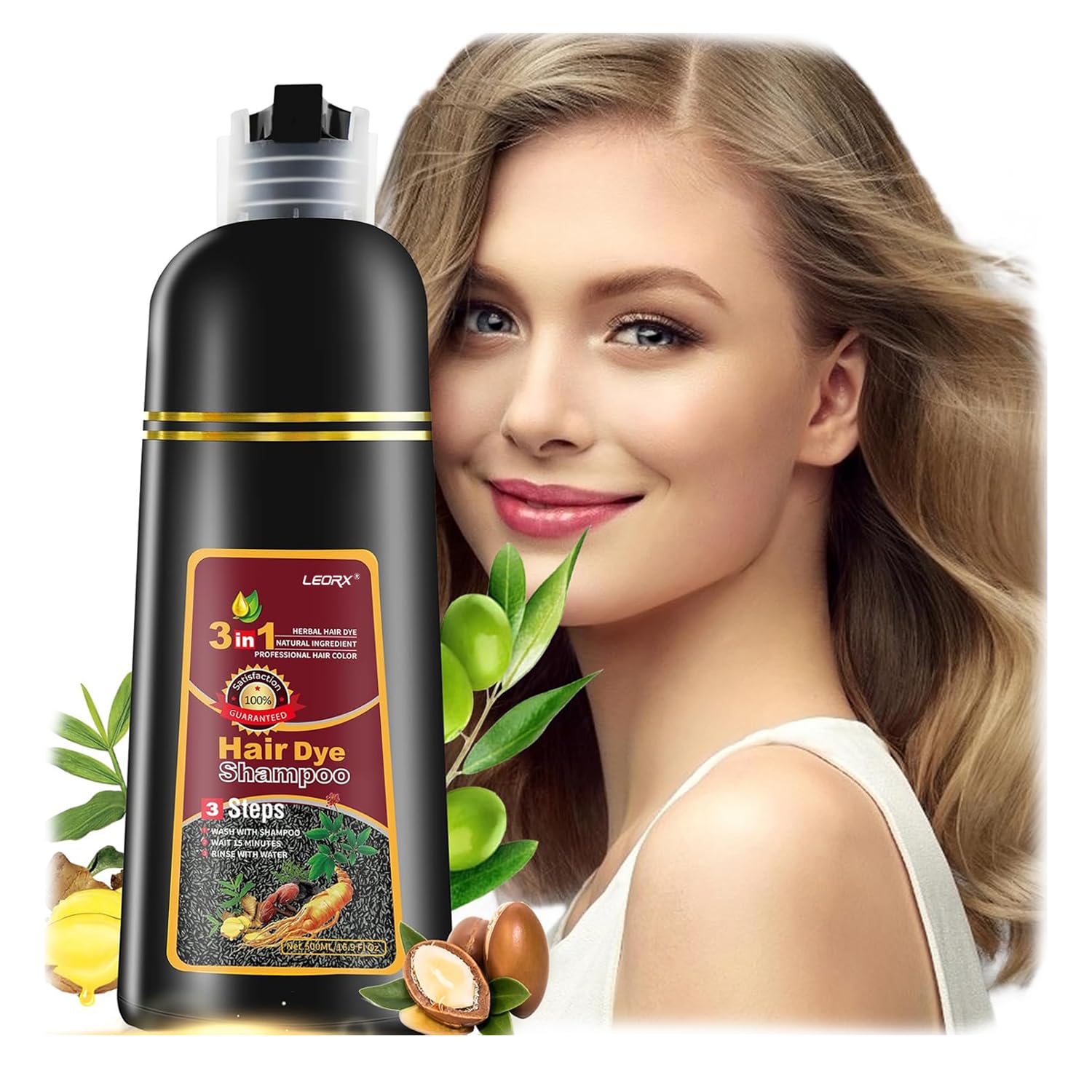 Amazon.com : Chestnut Brown Hair Dye Shampoo, Leorx 3 In 1 Color
