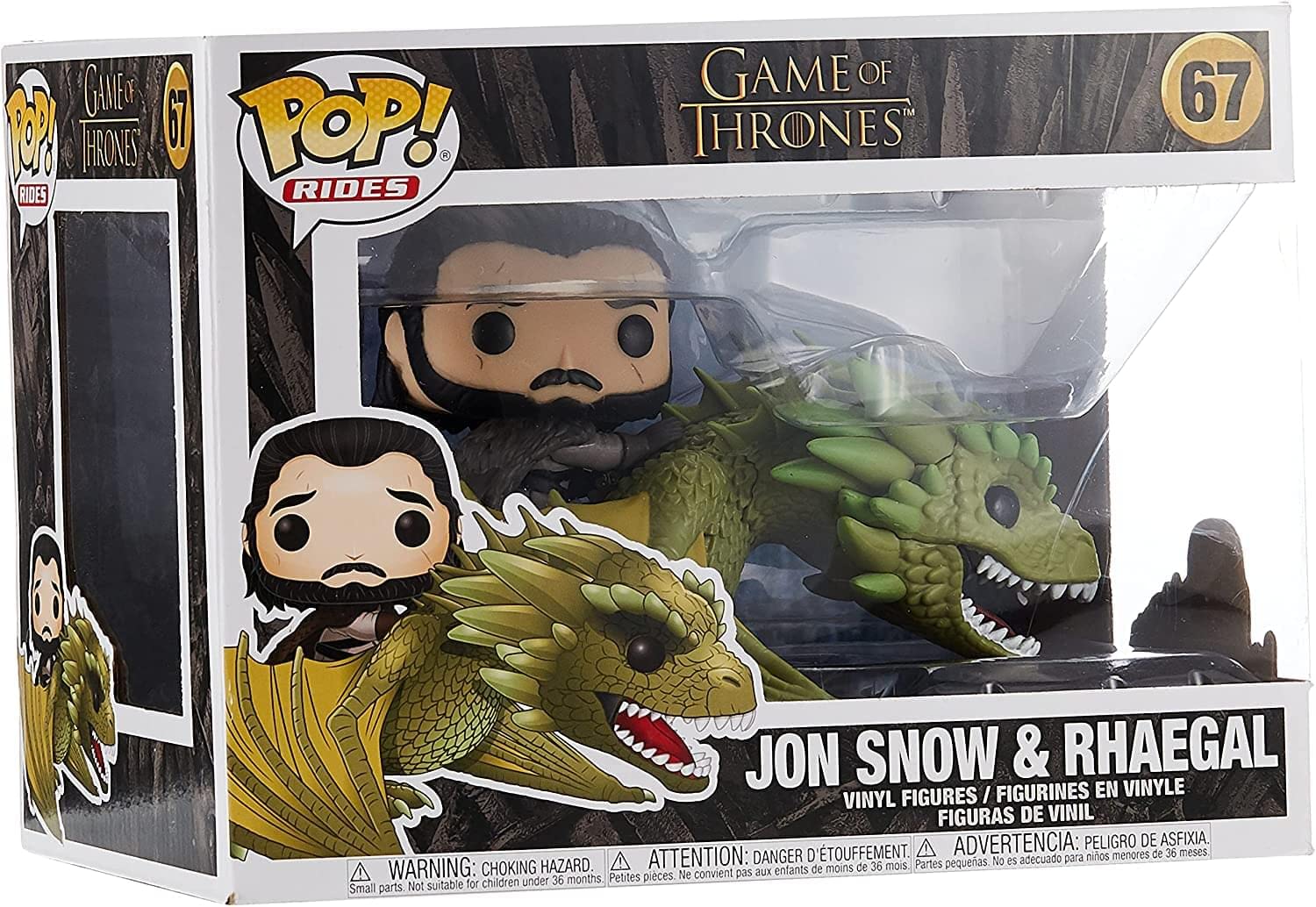 Funko Pop! Rides: Game Of Thrones, Jon Snow With Rhaegal, Action