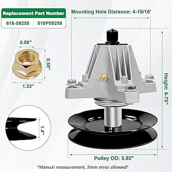 Amazon.com : 618-09258 Mower Deck Spindle Assembly Replaces