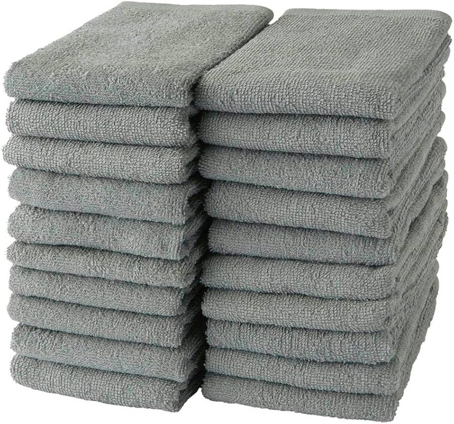 Amazon｜GamachaTowel 全22色 フェイスタオル【 グレー 20枚セット