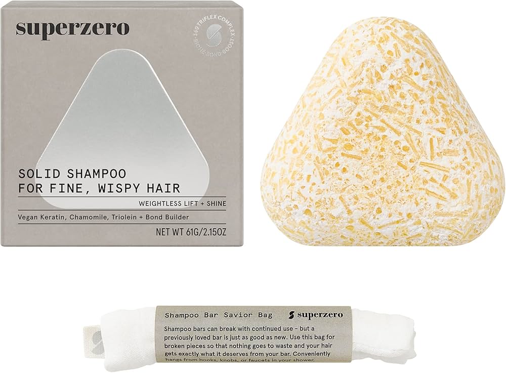 Amazon.com : SUPERZERO Fine Hair Solid Shampoo Bar for Volume +