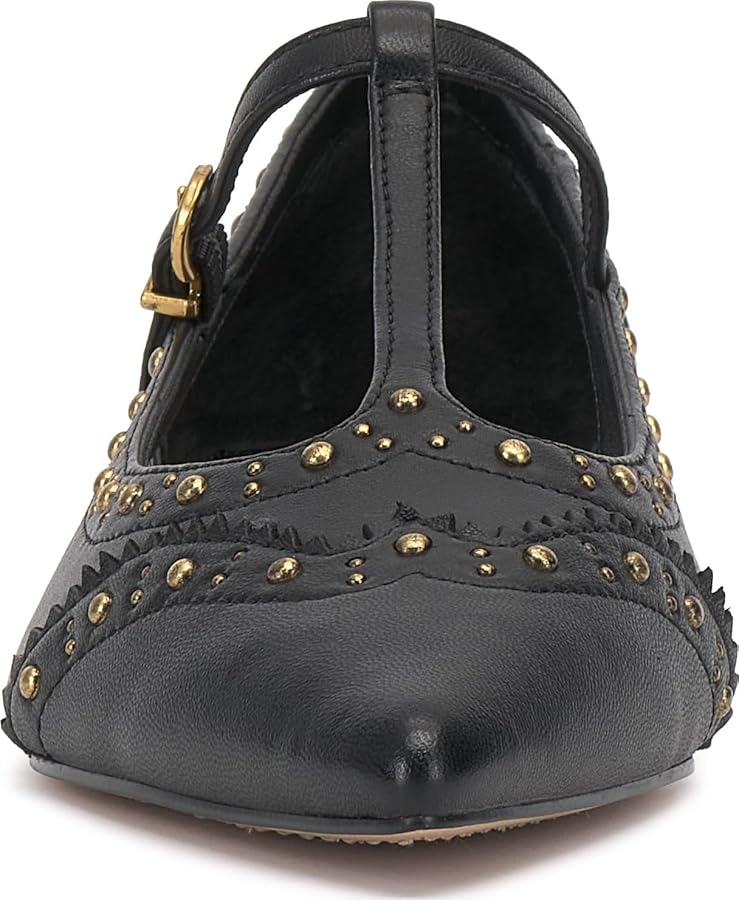 Amazon.com | Vince Camuto Valkie Studded Kitten Heel T-Strap Flat