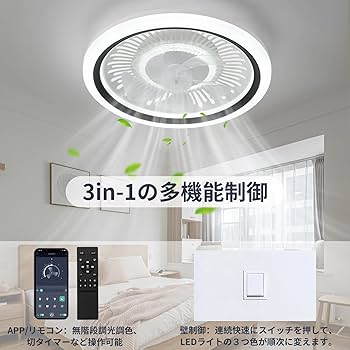 Amazon.co.jp : ZXhome シーリングファンライト ファン 50cm 扇風機