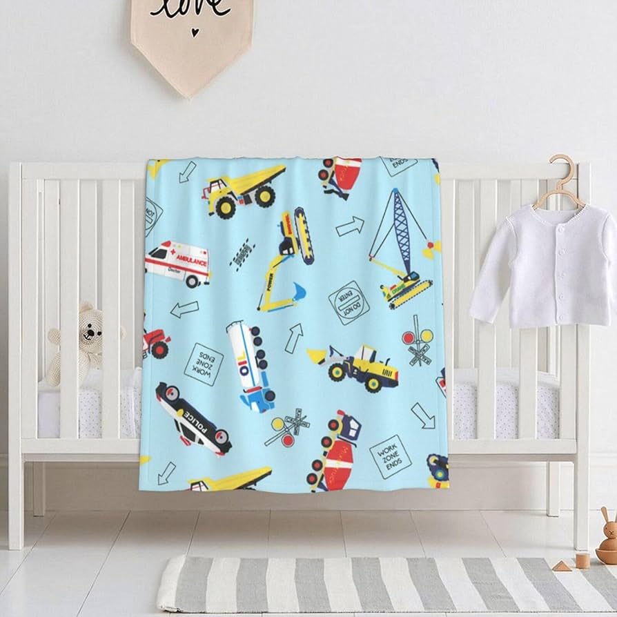 Amazon｜働く車柄（1） ブランケット 毛布 寝具 洗える 膝掛け