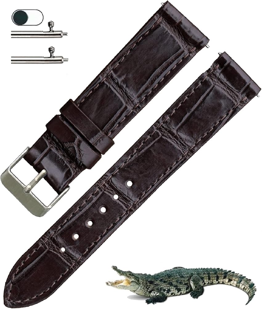 Amazon.co.jp: [vinacreations] 19mm ダークブラウン クロコダイル