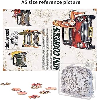 Amazon.co.jp: 1000ピース ジグソーパズル ミニクーパー金属壁サインレ