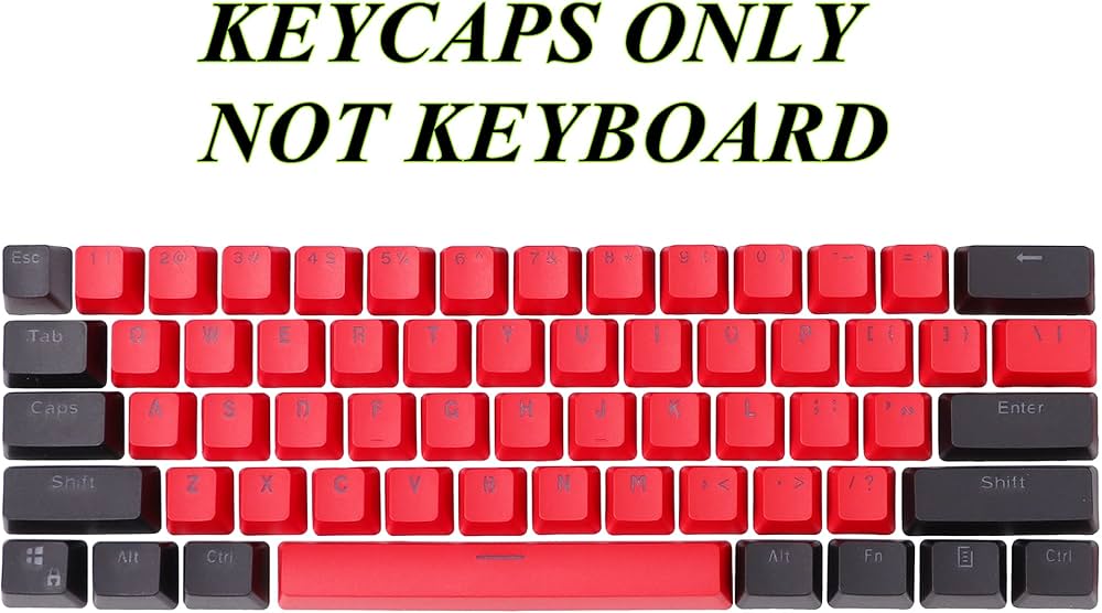 Amazon.co.jp: GTSP 61 レッドキーキャップ 60%キーキャップセット PBT