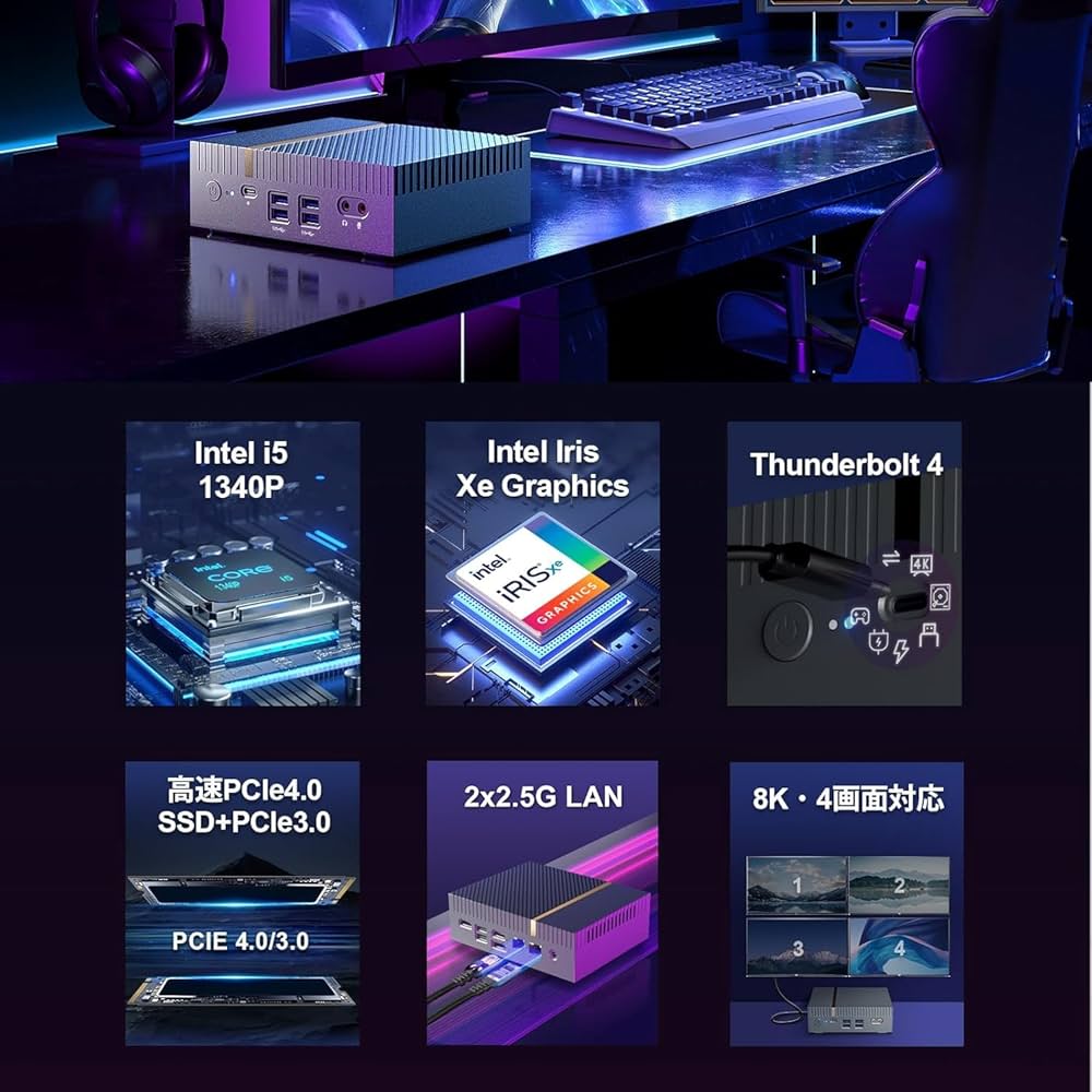 Amazon.co.jp: ミニPC 第13世代インテル Core i5-1340P 12コア 16