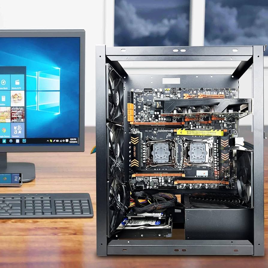 Amazon.co.jp: コンピュータマザーボードケース、アルミフレームPC