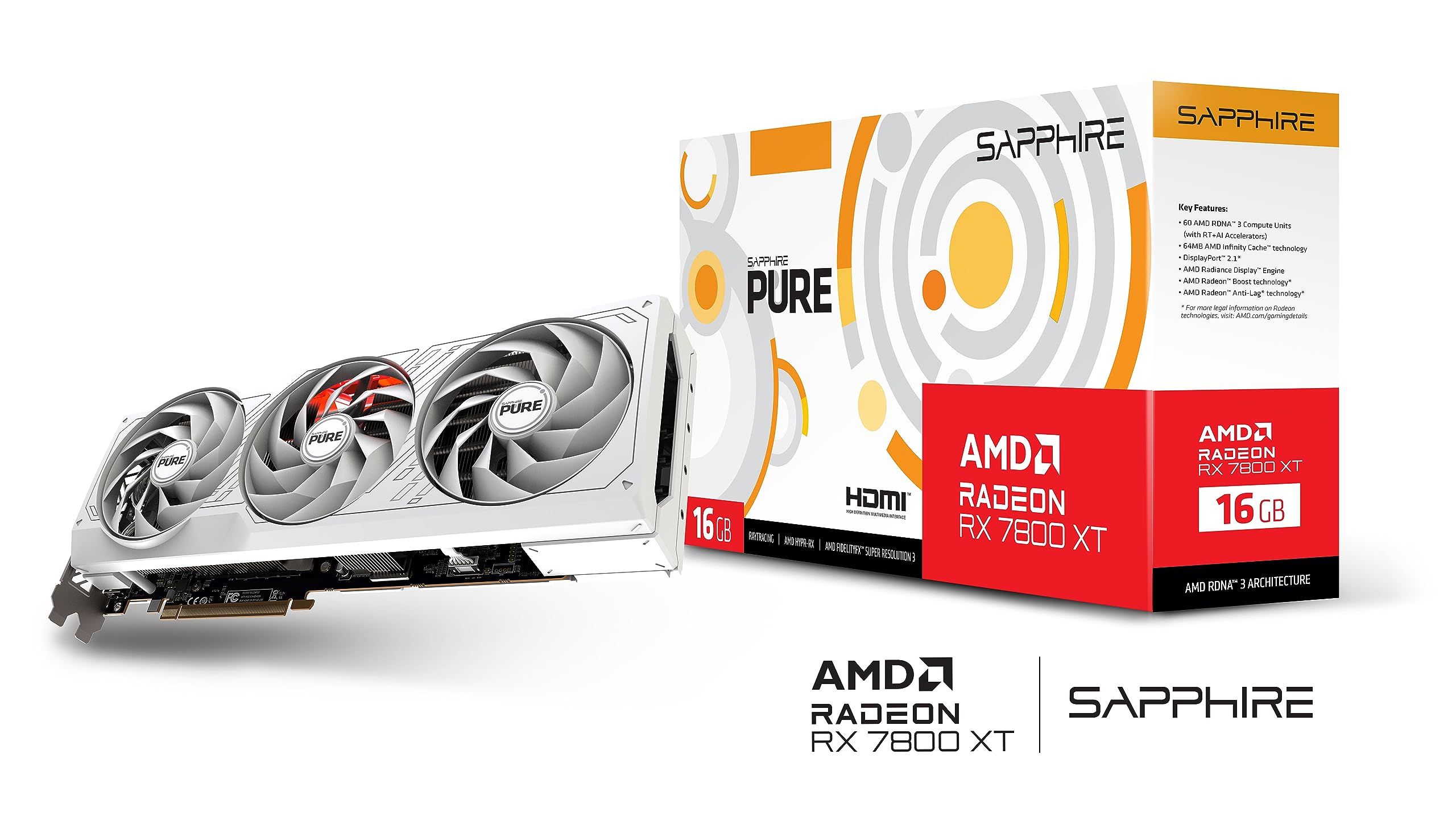 Amazon.com: Sapphire Pure AMD Radeon RX 7800 XT Gaming OC 16GB