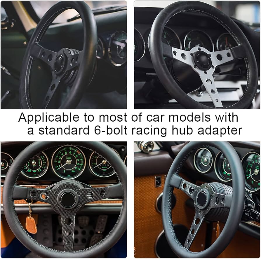 Amazon | レーシング ステアリング ホイール、350mm/14 インチ