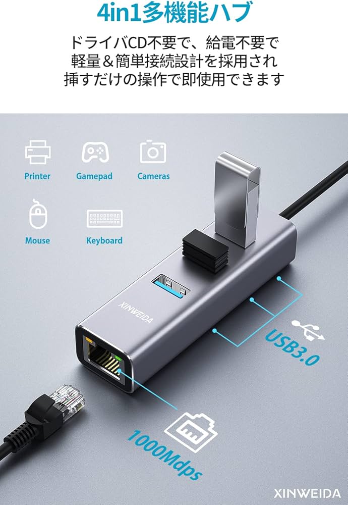 Amazon.co.jp: 【ドライバ不要】USB C LAN変換アダプター【Nintendo