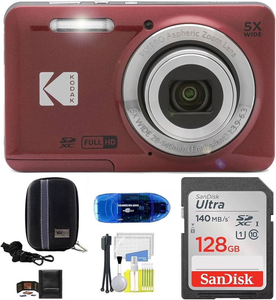 Amazon | KODAK Pixpro FZ55 デジタルカメラバンドル:SanDisk 128GB