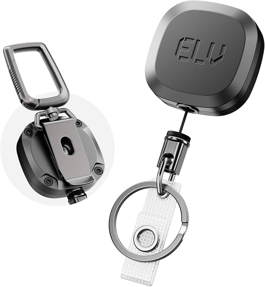 Amazon.com: ELV Retractable ID Badge Holder: Heavy Duty Metal