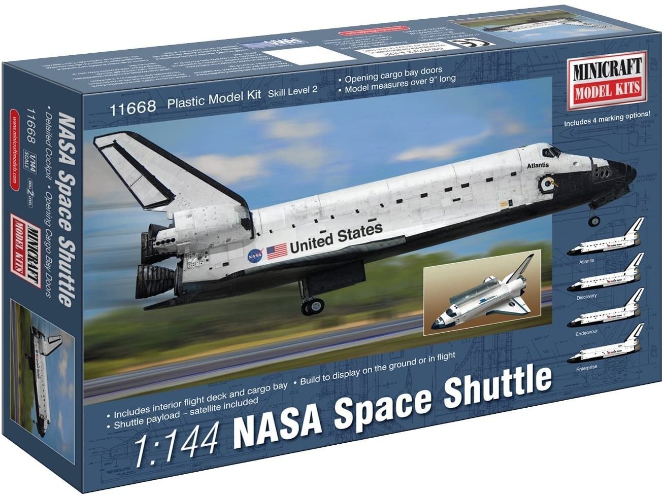 Amazon.com: Minicraft NASA Shuttle Building Kit, 1/144 Scale