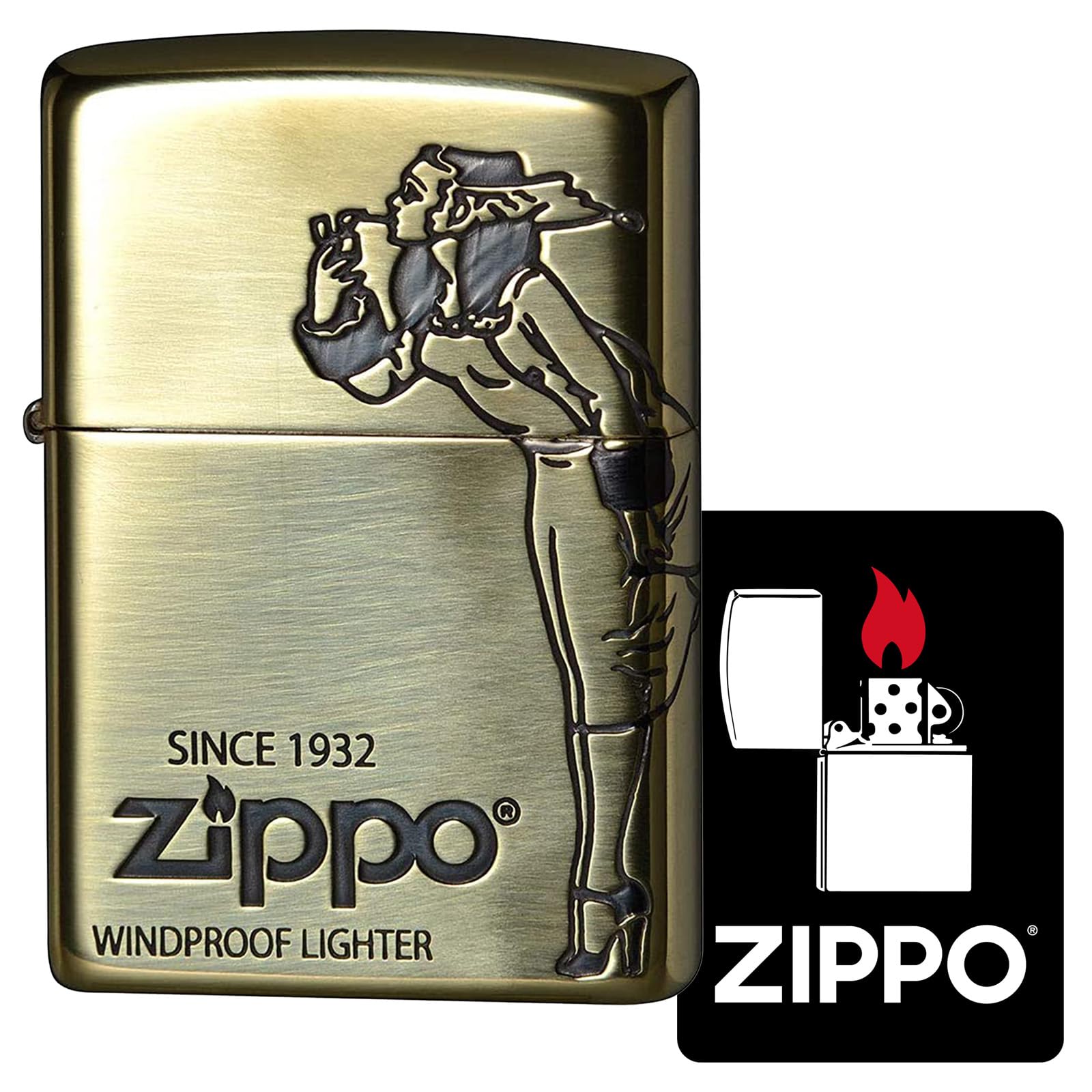 Amazon.co.jp: ジッポー(Zippo) ライター 防風 真鍮製 2面加工