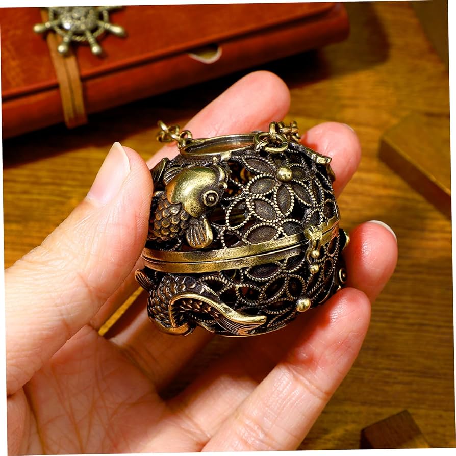 Amazon.co.jp: MUCKLILY 吊り下げ式香炉 アロマ ボール 純銅製 中空