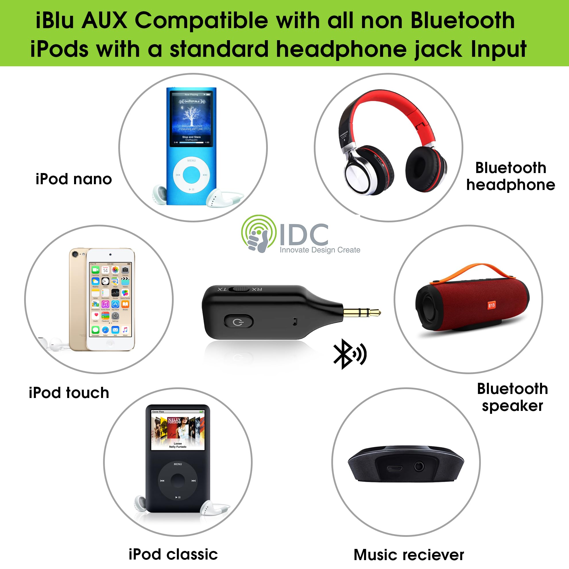 Bluetooth iPod AUX Transmitter - Stream Music Wirelessly to