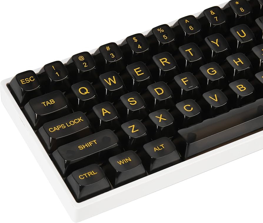 Amazon.com: Fogruaden 61 Keys Black Clear Keycap Set, OSA Profile