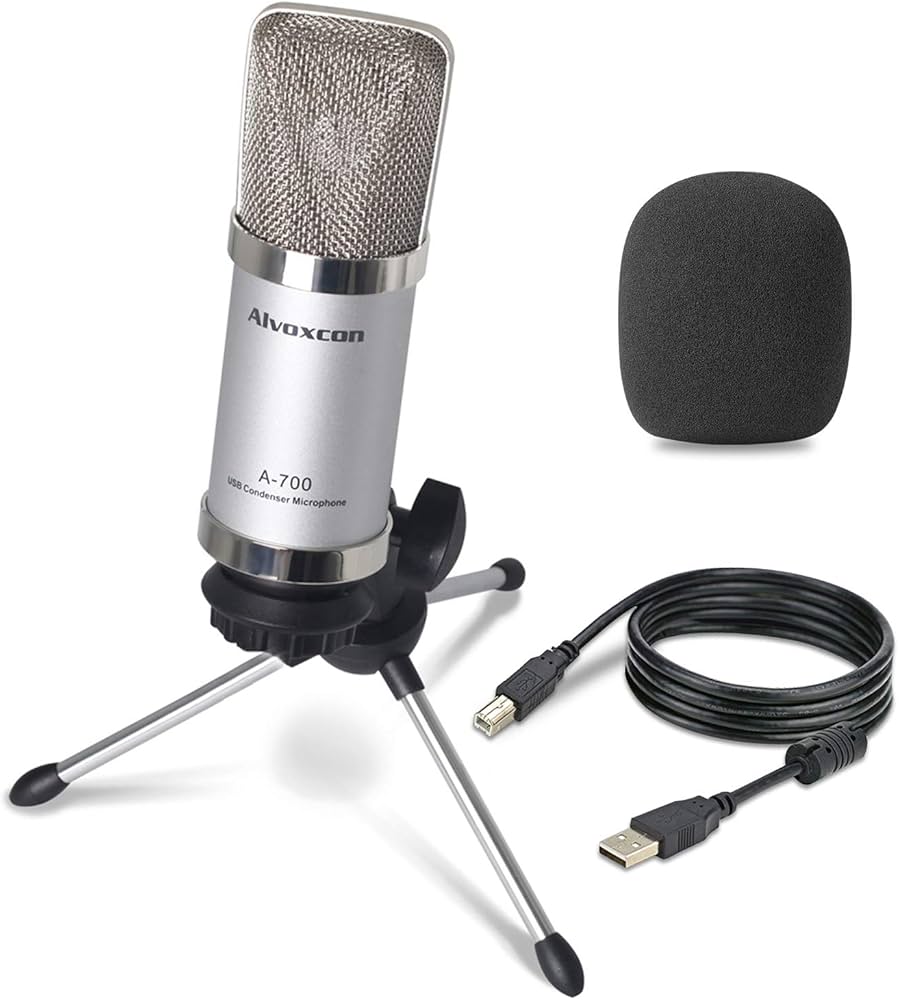 Amazon.co.jp: コンデンサーマイク PCマイク USB接続簡単 Alvoxcon