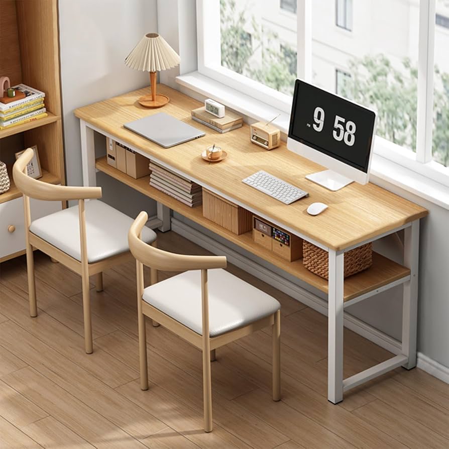 Amazon.co.jp: ホワイトフレーム+木製テーブル - シンプルで頑丈、組立