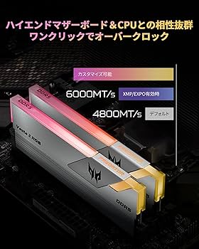 Amazon.co.jp: Acer Predator Vesta Ⅱ DDR5 6000MHz デスクトップPC用