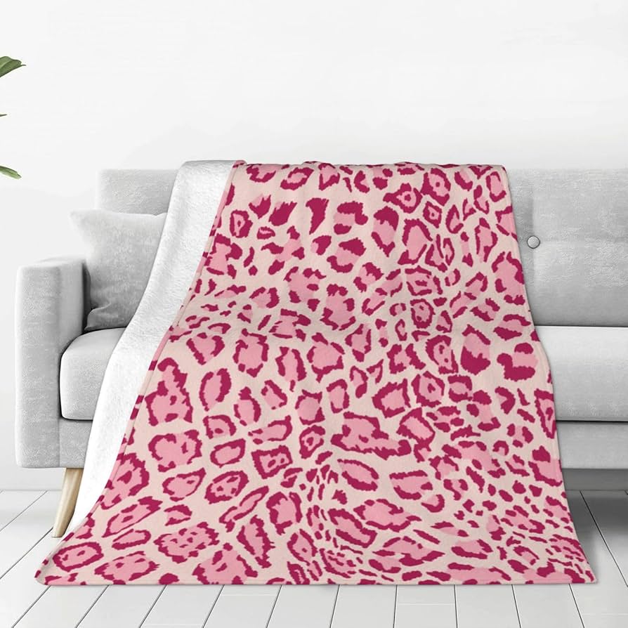 Amazon｜ピンク ヒョウ柄 豹柄 ブランケット 毛布 ひざ掛け 厚手 軽量