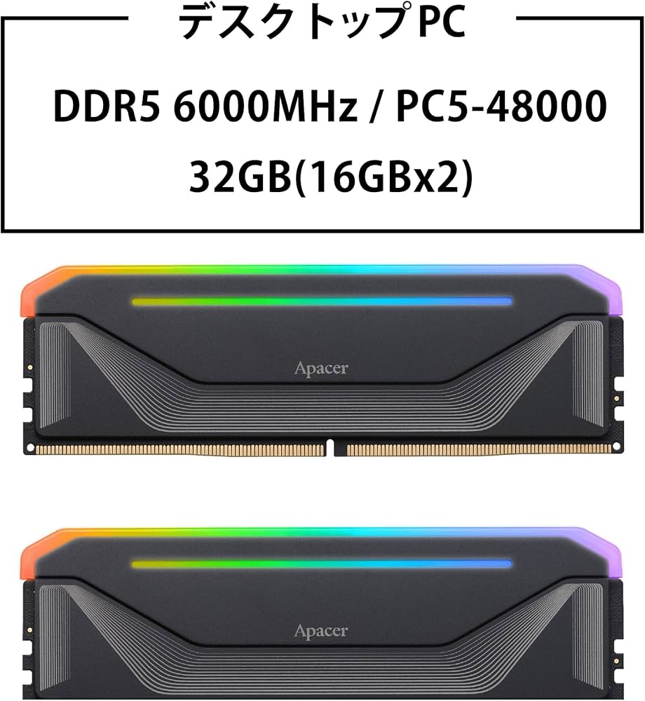 Amazon | Apacer DDR5-6000 デスクトップPC用メモリ 16GB×2枚 NOX RGB